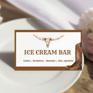 Boho Western Cowboy Hochzeitsbuffet Eiscreme Tischaufsteller