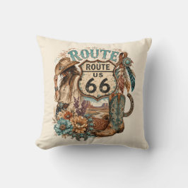 Boho Western Cowgirl Mother Road Akzent Kissen