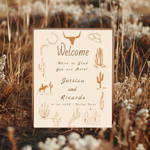 Boho Western Favorite People Wedding Chart Poster