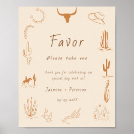 Boho Western Favorite People Wedding Favor sign Poster