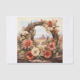 Boho Western Floral Wreath Bouquet für Decoupage Seidenpapier