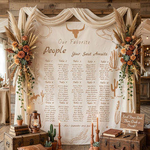Boho Western Lieblings-Personen Hochzeit Sitzplan Wandteppich
