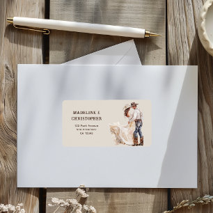 Boho Western Ranch Hochzeits-Rücksendeadresse Adressaufkleber