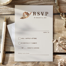 Boho Western Ranch Wedding RSVP Card Karte
