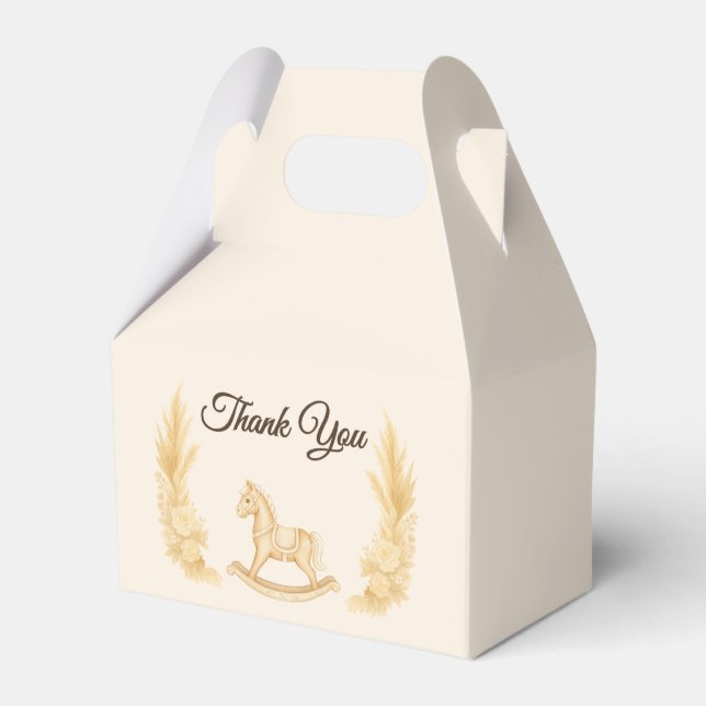 Boho Western Rocking Horse Baby Showbox Geschenkschachtel (Vorderseite)
