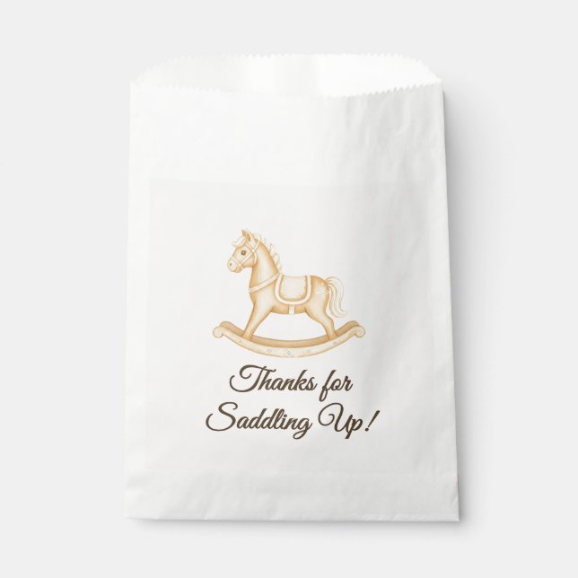Boho Western Rocking Horse Baby Shower Geschenktütchen (Vorderseite)