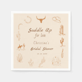 Boho Western Saddle up Cowboy Brautparty Serviette