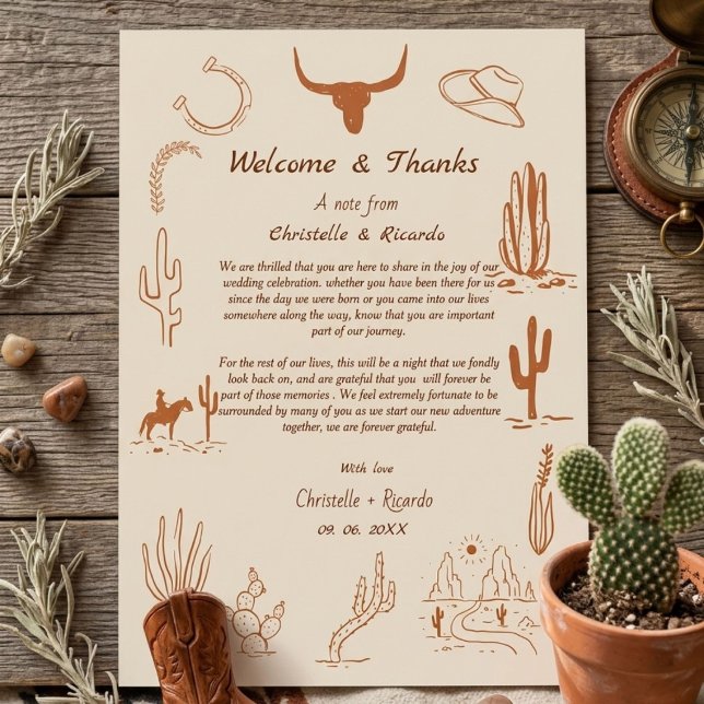 Boho Western Welcome & Dankeschön für Hochzeitsnot (Von Creator hochgeladen)
