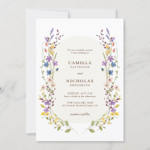Boho Whimsical Wildblume Arch Wedding Einladung