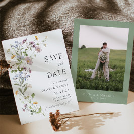Boho Whimsical Wildblume Save the Date Einladung