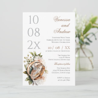 Boho Whit Ring Hochzeitseinladung Einladung