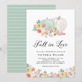 Boho White and Blue Pumpkin Fall Brautparty Einladung