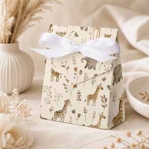 Boho White Beige Jungle Animals Geschenkschachtel