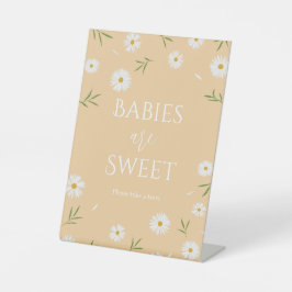 Boho White Daisies Babies sind süße Leckerei Sockelschild