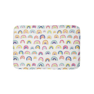 Boho White Multi Rainbow Badematte