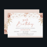 Boho White Orchards Palm Leaf 30. Geburtstag Einladung<br><div class="desc">Boho White Orchards Palm Leaf 30. Geburtstag Einladung Diese blumenböhmische 30. Geburtstagsveranstaltung besticht durch eine Blumenstruktur aus Weiß und Rot mit einem Hauch von Blätter aus Palmen und Rose im Kohl-Stil. Diese blühende Einladung eignet sich ideal für Menschen, die Obstgärten und zarte Töne mögen und für jedes Alter geeignet sind....</div>
