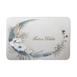 Boho White Orchid Blume Blue Moon Elegante Badematte