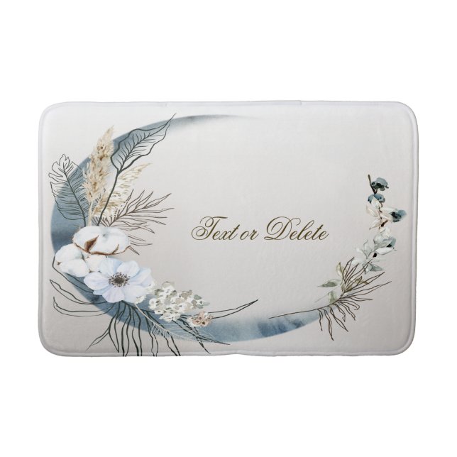 Boho White Orchid Blume Blue Moon Elegante Badematte (Vorderseite)