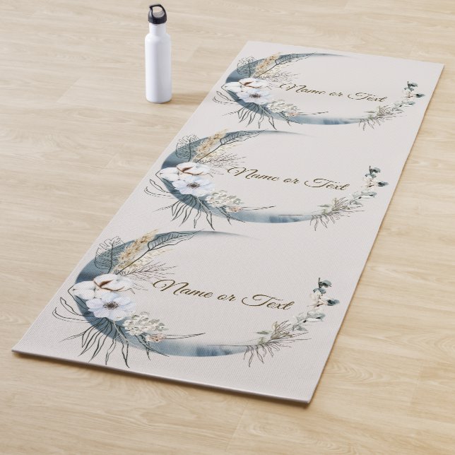Boho White Orchid Blume Blue Moon Elegante Yogamatte (Beispiel)