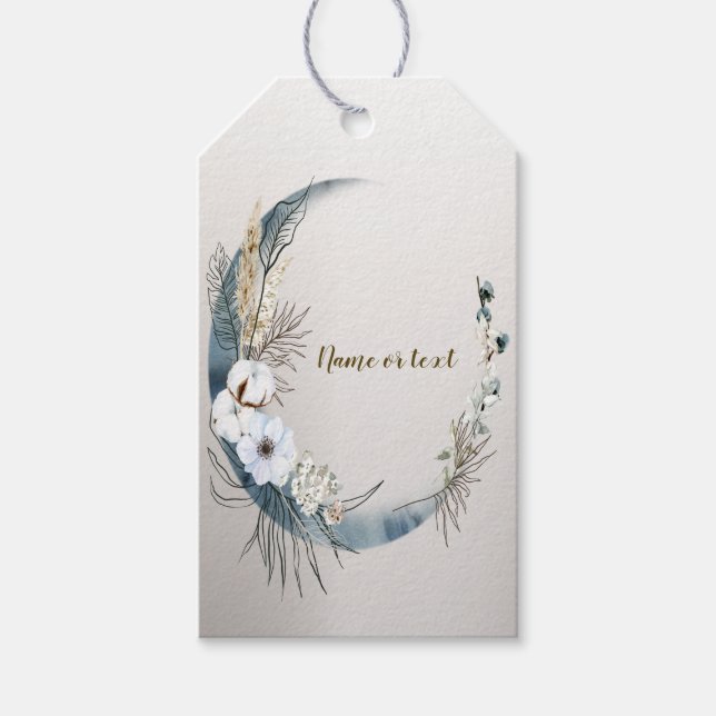 Boho White Orchid Blume Blue Moon Elegantes Party Geschenkanhänger (Vorderseite)