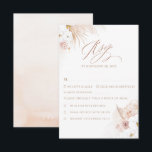 Boho White Orchids Pampas Grass Wedding RSVP Karte<br><div class="desc">White orchids,  dusty pink roses and pampas grass bohemian elegant wedding reply cards</div>
