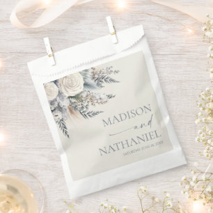 Boho White Rose Blumengarten Hochzeit Geschenktütchen