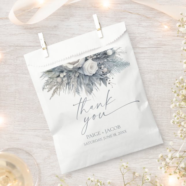 Boho White Rose Blumengarten Hochzeit Geschenktütchen (Ausgeschnitten)