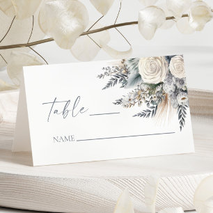 Boho White Rose Blumengarten Hochzeit Platzkarte