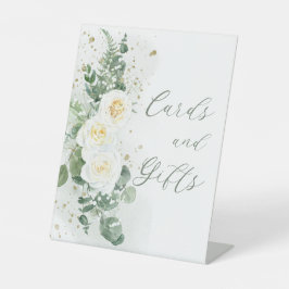 Boho White Roses | Eukalyptus - Karten und Geschen Sockelschild