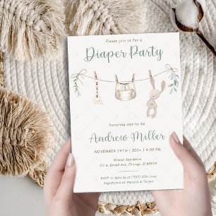 Boho-Wickelparty-Einladung für den werdenden Vater Einladung