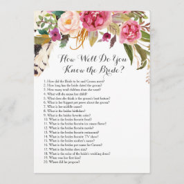 Boho, wie gut Sie die Braut kennen? Einladung