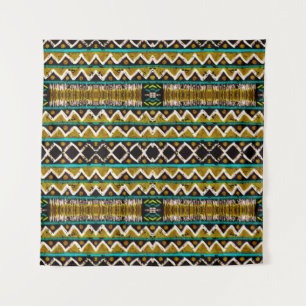 Boho wiederholt. Geometrische nahtlose Stickerei.  Wandteppich