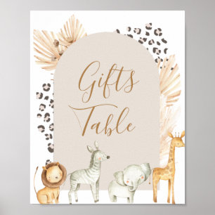 Boho Wild Animals Floral Geschenke Table Poster
