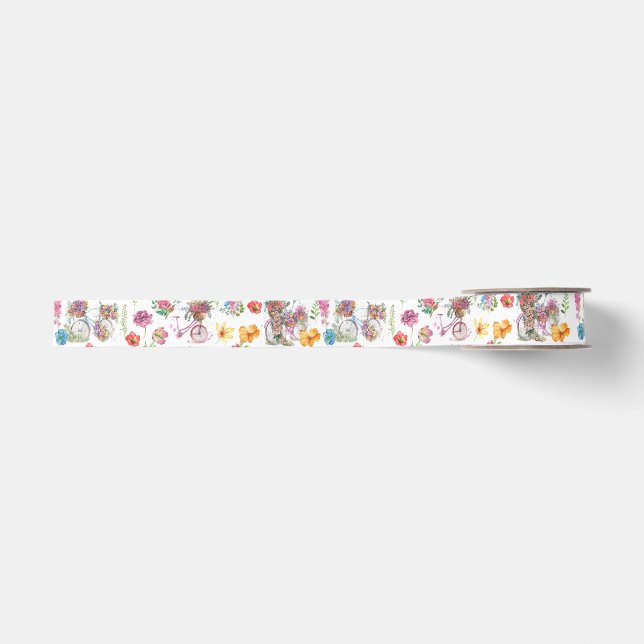 Boho Wild Blume SommerVintages Fahrrad Ripsband (Vorderseite)
