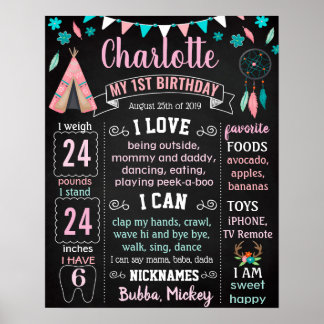 Boho Wild ein amerikanischer Ureinwohner zum Gebur Poster