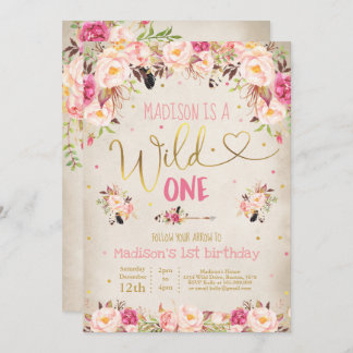 Boho Wild Ein Geburtstag Einladung Watercolor Boho