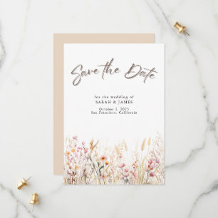 Boho Wild Flowers Enregistrer la carte Date   Mini
