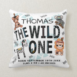 Boho Wild One Birth Stats Kissen