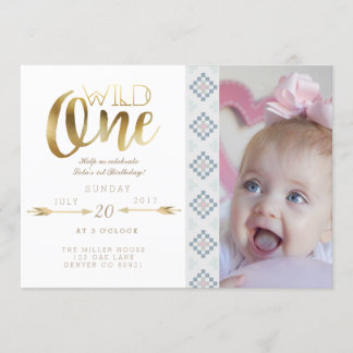 Boho Wild One | Premier Invitation de fête d'anniv