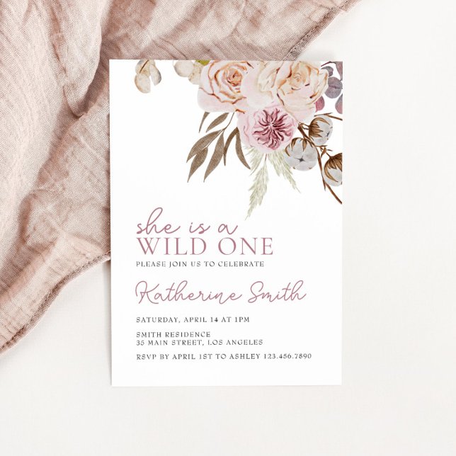Boho Wild One | WILDBLUME | Blumenmädchen Geburtst Einladung (Von Creator hochgeladen)