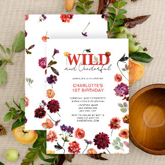 Boho Wild & Onederful Girl 1. Geburtstag Einladung