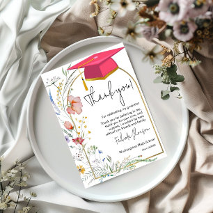 Boho Wildblume Abschluss Foto danke Karte