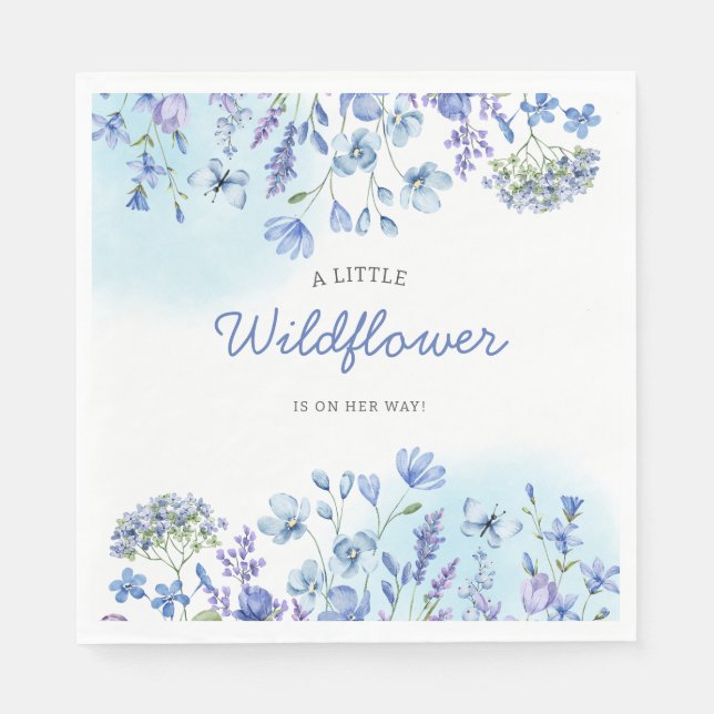 Boho Wildblume Aquarell Floral Baby Showe Serviette (Vorderseite)