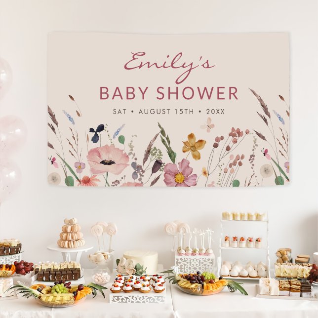 Boho Wildblume Baby Dusche Banner (Von Creator hochgeladen)