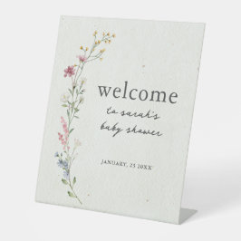 Boho Wildblume Baby Dusche Begrüßungszeichen Sockelschild