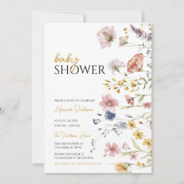 Boho Wildblume Baby Dusche Einladung