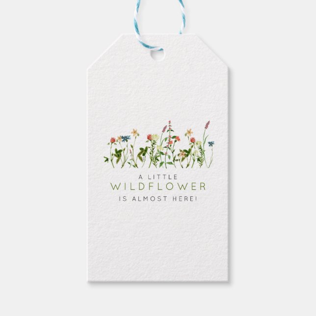 Boho Wildblume Baby Dusche Geschenkanhänger (Vorderseite)