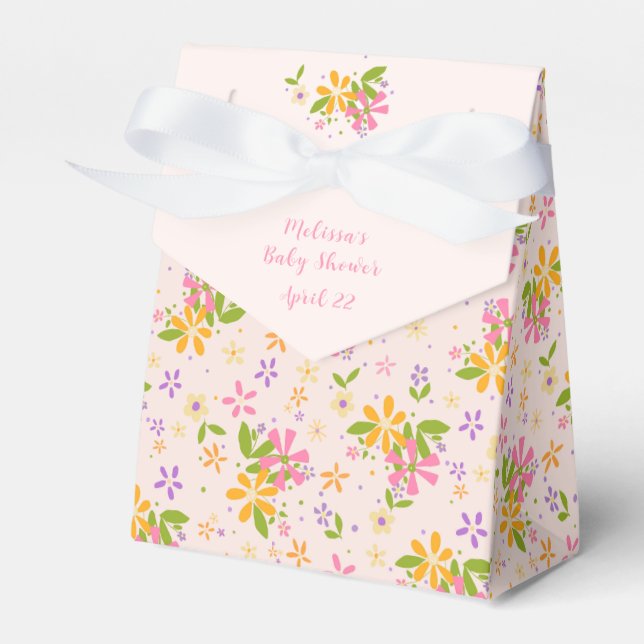 Boho Wildblume Baby Girl Dusche Geschenkschachtel (Vorderseite)