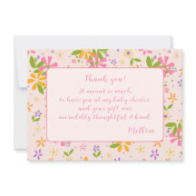 Boho Wildblume Baby Girl Dusche Vielen Dank