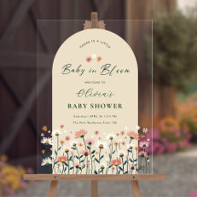 Boho Wildblume Baby in Blütendusche